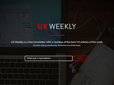 UX Weekly big image flat newsletter ux website weekly