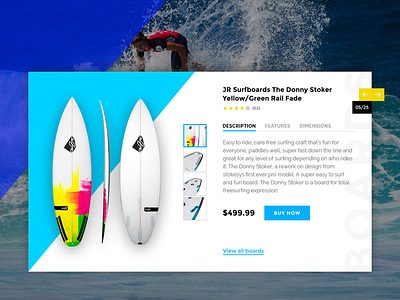 Product Card UI board card carousel design product shop slider surf surfboard surfing ui