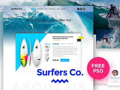 Surfers Co. FREE PSD Template