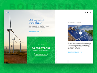 Bolt Energy Landing Page - Daily UI Day 3 clean concept daily design energy green landing page renewable sustainable ui ux web