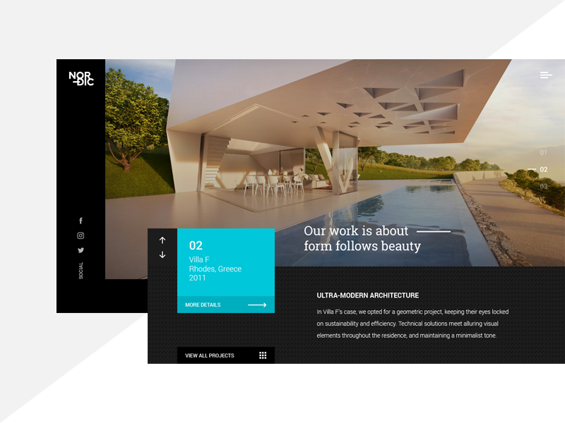 Nordic Architecture Landing Page landing page interior design design web ux ui modern architecture architect