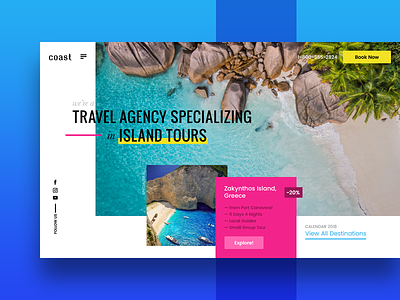 Travel Agency Exploration island landing page tourism tours travel trip ui ux web design