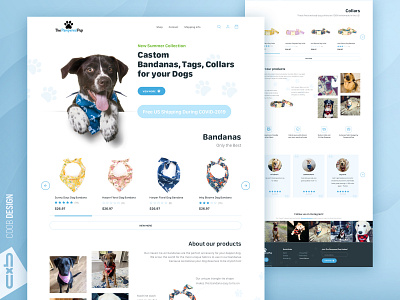 Design concept website ThePamperedPup design dogs internet shop main page mainpage petshop ui ux web web design webdesign website website design