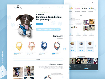 Design concept website ThePamperedPup