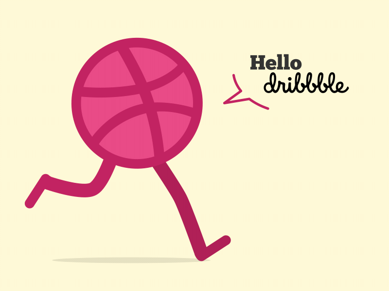 Hello Dribbble animation dribbble first shot hello invite run cycle