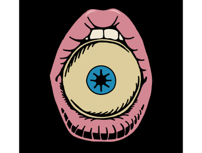 Eye Candy eyeball illustration lips lowbrow mouth skeleton tshirt tshirt art tshirtdesign vector