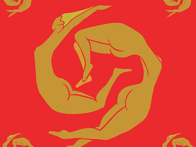 Acrobats album artwork design fancy female figure figure drawing gold red texture vector