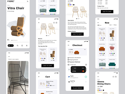 Fibre Co. Design Concept app checkout design e commerce illustration mobile shopping ui virtual shopping