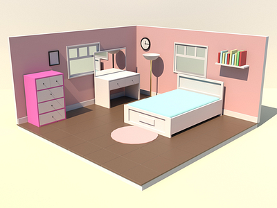 Bedroom 3d 3dmodelling africa app design maya model nigeria render room ui ux webdesign website