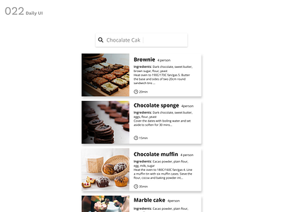 Daily UI N°22 : Search chocolate cook cooking dailyui design search searching ui ux work
