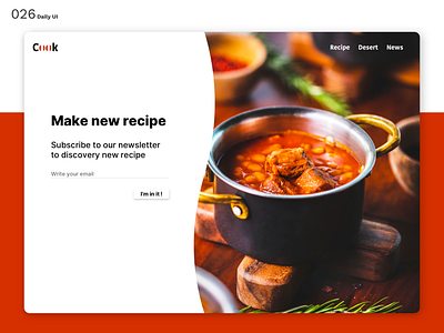 Daily UI N°26 : Subscribe cook dailyui design recipe subscribe ui ux work