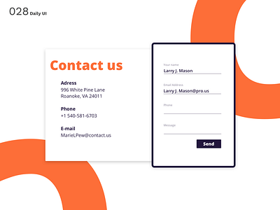 Daily UI N°28 : Contact us