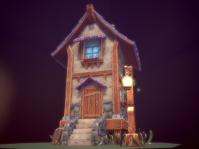 Tiny Tall House 3dsmax cobblestone concept art game art game assets handpainted modeling roofing stylized substancepainter texturing wood zbrush