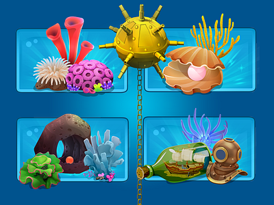 Game item game art game artist game item icon under ocean