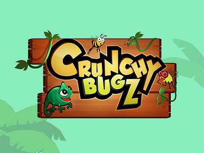 Crunchy Bugs android game animation bugs chameleon game art game item graphic assets ios game jungle mobile game