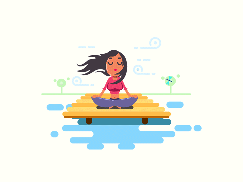 Meditation illustration illustrator spine animation vector yoga