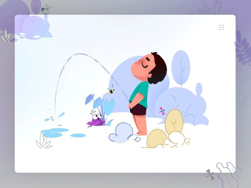 Childhood character design. mobile game frog illustration music sketch spine animation ui