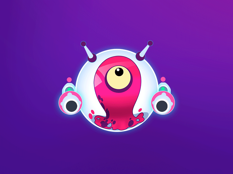 Space Monster character design cute monster fight game illustration monster space spine animation ui web