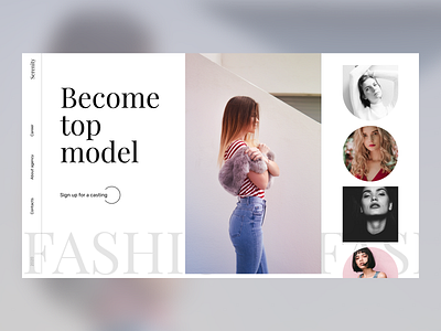 Model Agency Website 2020 trend animation branding design minimalism trend ui web