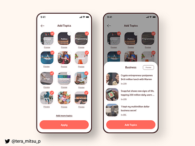 News App add topics page app daily 100 challenge daily ui dailyui design newsappp ui ui design uidesign ux