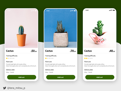 Cactus online shop app cactus daily 100 challenge daily ui dailyui design ecommerce onlineshop ui ui design uidesign uiux uiuxdesign ux