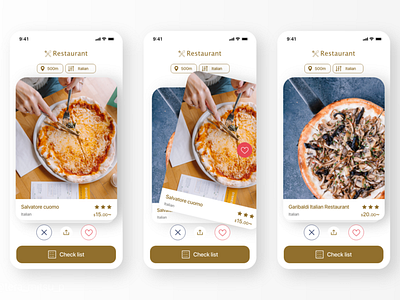 Swipe-style Restaurant search app app daily 100 challenge daily ui dailyui design restaurant app swipe ui ui design uidesign ux