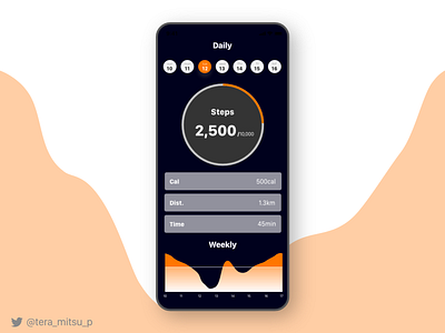 Walking data dashboard app daily 100 challenge daily ui dailyui dashboard design ui ui design uidesign walking