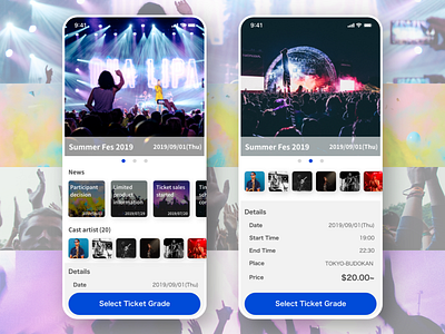 Event ticket purchase app app daily 100 challenge daily ui dailyui design event app festival live live music music ticket ui ui design uidesign