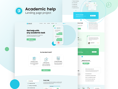 Academic help landing page design academic design education landing landingpage paperhelp ui ux web website