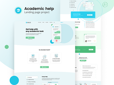 Academic help landing page design