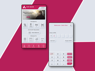 AXIS Bank mobile app UI Design