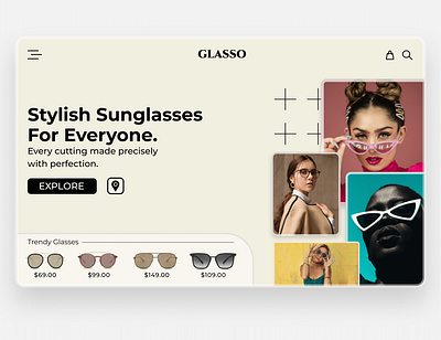 Sunglasses store concept design ui uidesign uiinspiration website webui