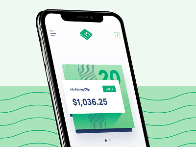 MoneyClip – App Home app bank bill brand branding canada clip currency design dollar graphic home interface line art lines money note product ui ux