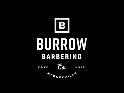 Logo Design – Burrow Barbering Co. black branding cream design graphic icon identity illustrator logo logotype typography vector white wordmark