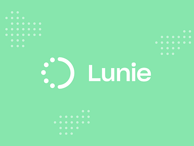 Logo Design – Lunie.io branding design dots graphic icon identity logo startup vector wordmark
