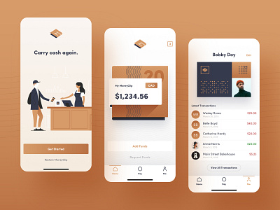 App Design – MoneyClip app brand cash design identity illustration interface money startup transaction ui ux