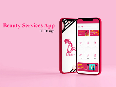 Beautire | Parlor\Salon App UI/UX app branding design graphic design illustration logo mobile app design typography ui ux vector