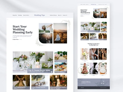 Wedding Tips Blog | UI Design app blog branding decor design figma ghulam mustafa graphic design interaction design marriage planning tips ui ui design ux ux design visual design web app website design wedding blog