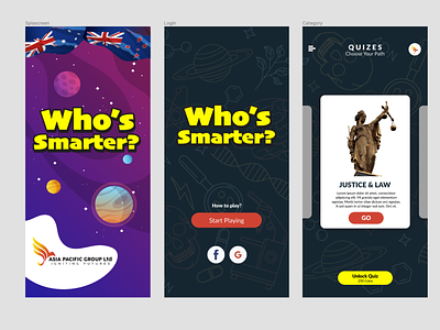 Asia Pacifi Group Apps | Who's Smarter? branding design graphic design ui ux