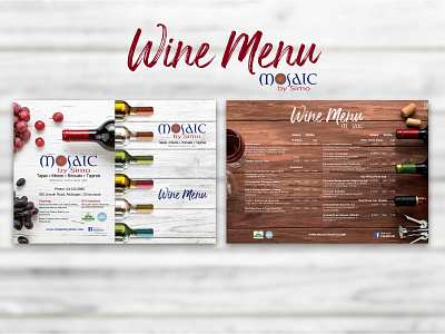 Wine Menu // Mosaic by Simo // Graphic Design