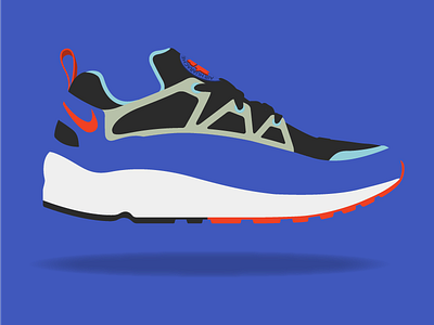 Nike | Huarache Light 'Ultramarine' | 1993 brushes footwear illustration nike shoes sneaker sportswear vector