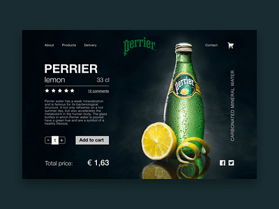 Perrier product card uxui web design