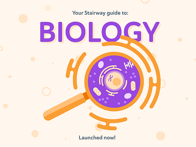 Stairway guide to BIOLOGY apple art biology design editorial graphic design illustration launch marketing promotional release science stairway update vector