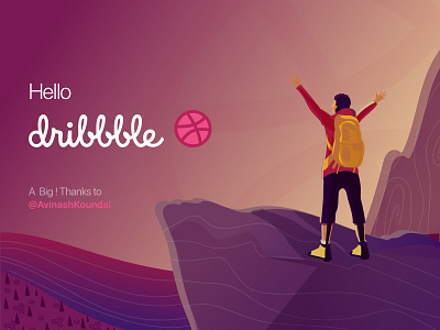 1st shot hello dribbble ! design illustration ui vector