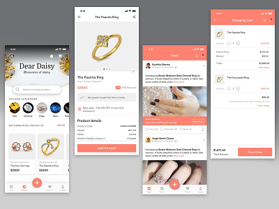 Jewellery App Concept app app design buy conceptual design details diamond app flat gold icon iconography ios jewelery jewellery minimal online ui uiux