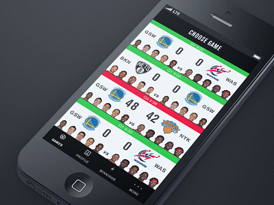 Go Warriors! basketball design game ios iosdesign iphone nba photoshop psd ui ux warriors