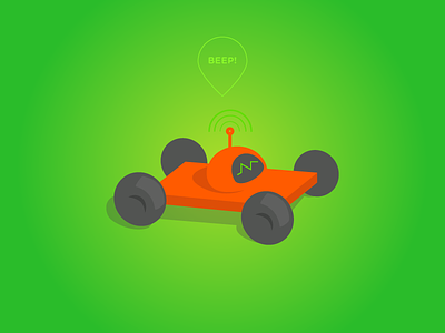 Beep Android Toy Car car droid green orange robot toy