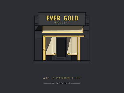 Ever Gold gallery art black gallery illustration san francisco yellow