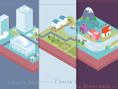 A collection of Districts design illustration web