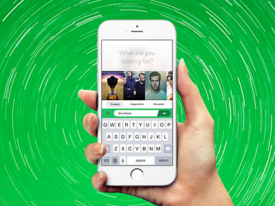 Dynamic Search Page fashion field green iphone keyboard mobile mockup music search ui